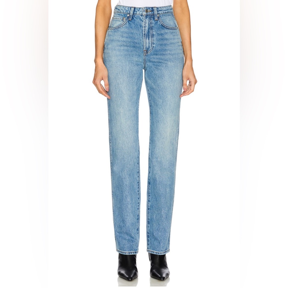 NWT GRLFRND Sara Super High Rise Slim Straight Denim Jeans - Lenox Hill 28